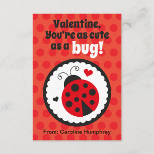 Ladybug Classroom Valentine Cards for Kids