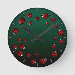 Ladybug Clock Cute Ladybug Ladybird Bug Wall Clock