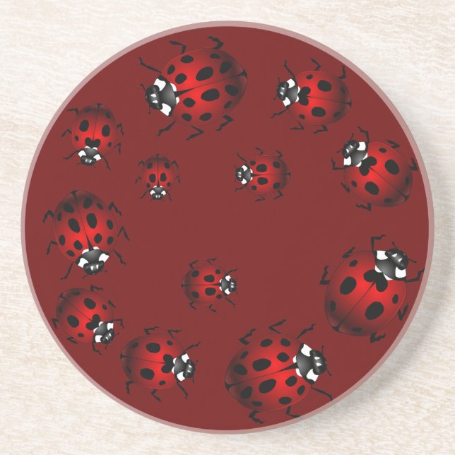 Ladybug Coasters Garden Bugs Coasters Decor (Front)