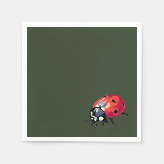 Ladybug Cocktail Paper Napkins (Front)