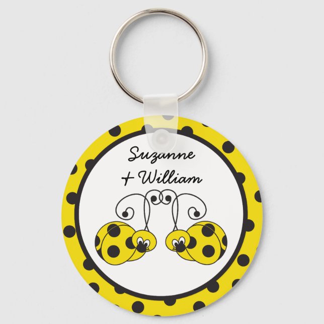 Ladybug Couple Yellow Keychain (Front)