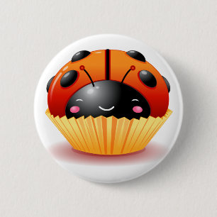Ladybug Cupcake Button
