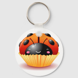 Ladybug Cupcake Keychain