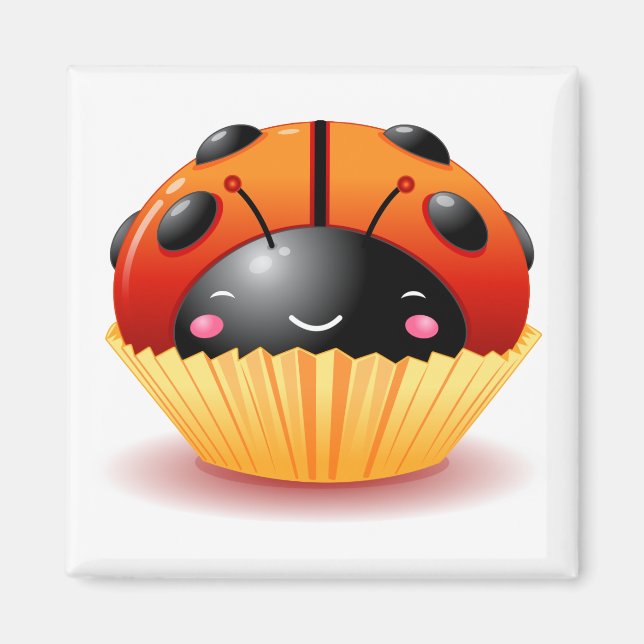 Ladybug Cupcake Magnet (Front)