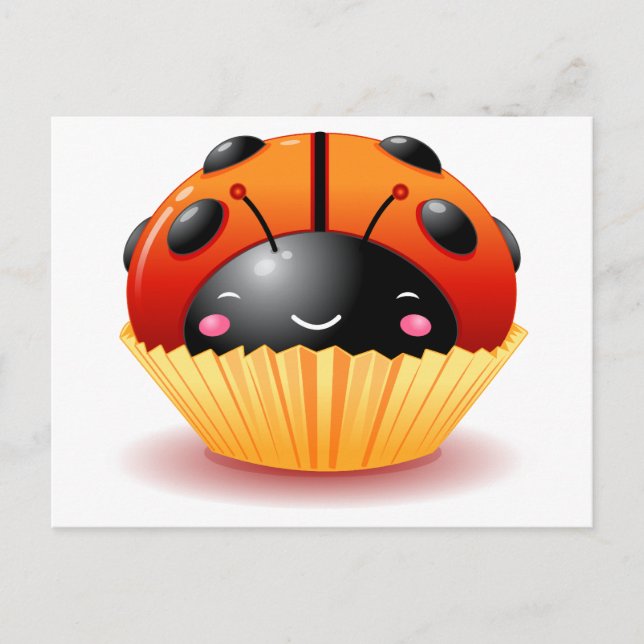 Ladybug Cupcake Postcard (Front)