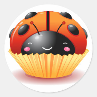 Ladybug Cupcake Sticker