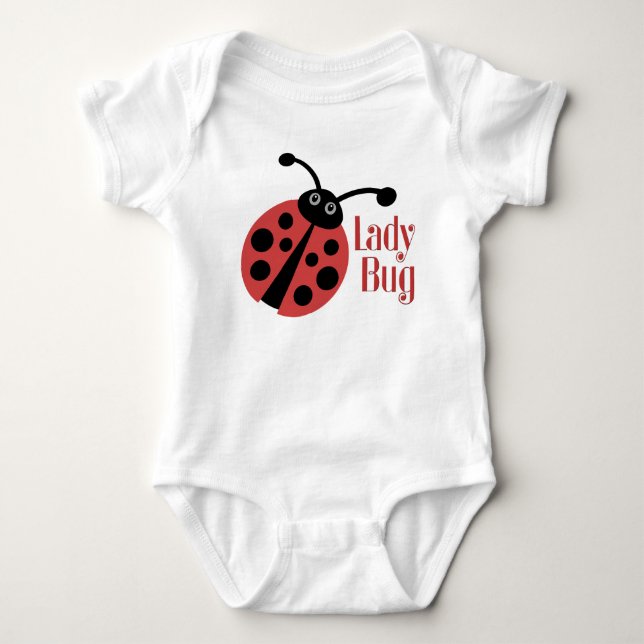 Ladybug Cute Animal Print Baby Bodysuit (Front)