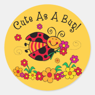 Ladybug Cute As A Bug Classic Round Sticker