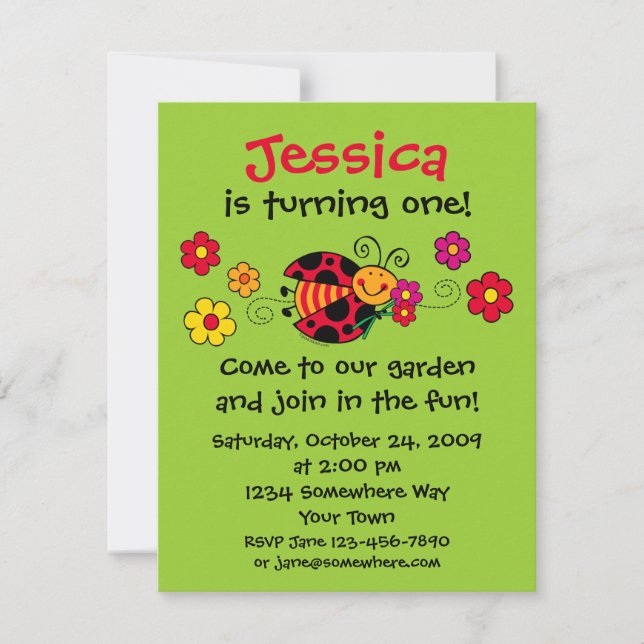 Ladybug Cute As A Bug Custom Invitation (Front)