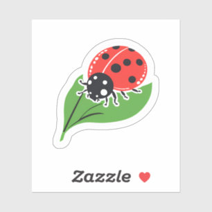 Ladybug   Cute Leaf Ladybug Red Green
