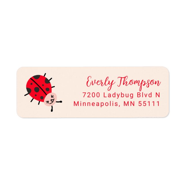 Ladybug Cute Return Address (Front)