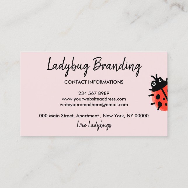 Ladybug day care business card (Back)