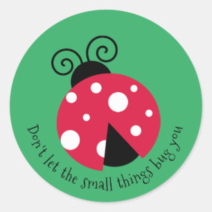 Ladybug Design Classic Round Sticker