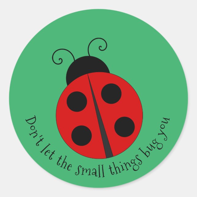 Ladybug Design Classic Round Sticker (Front)