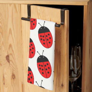 Ladybug Design Tea Towel