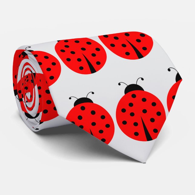 Ladybug Design Tie (Rolled)