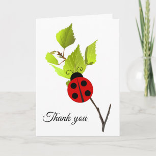 Ladybug Designed Thank You Card