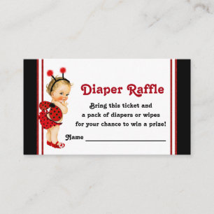 Ladybug Diaper Raffle Tickets Enclosure Card