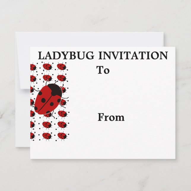 Ladybug Dot Stationary Invitation (Front)