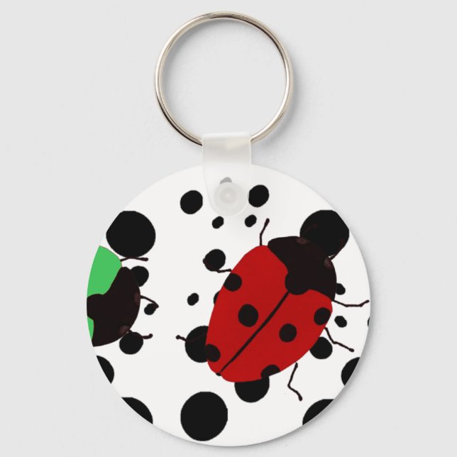 Ladybug Dots Key Ring (Front)