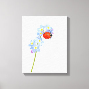 Ladybug drawing canvas print
