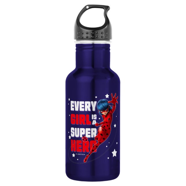 Ladybug Every Girl is a Super Hero 532 Ml Water Bottle (Front)