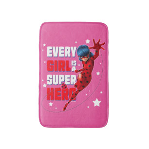 Ladybug Every Girl is a Super Hero Bath Mat