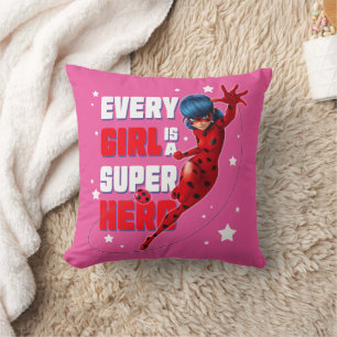 Ladybug Every Girl is a Super Hero Cushion