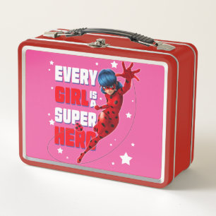 Ladybug Every Girl is a Super Hero Metal Lunch Box