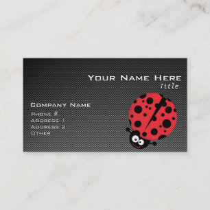 Ladybug; Faux Carbon Fibre Business Card