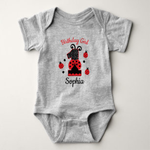 ladybug first birthday custom designs baby bodysuit