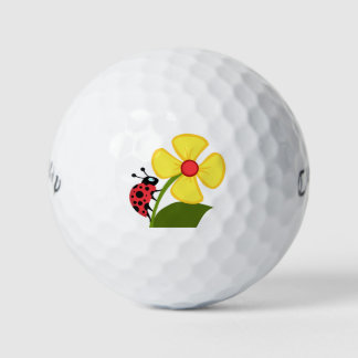 Ladybug Flower   Golf Balls