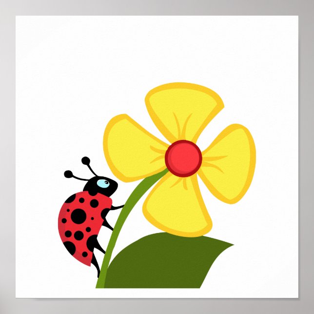 Ladybug Flower Poster (Front)