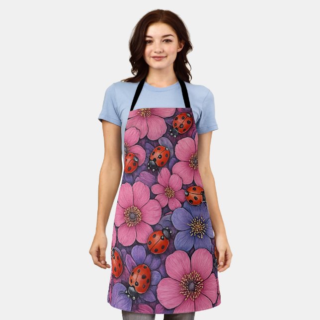 Ladybug Flowers Apron (Worn)