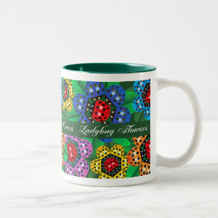 LADYBUG FLOWERS Two-Tone COFFEE MUG