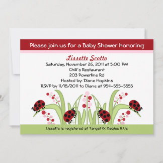 Ladybug Garden #2 Baby Shower Invitations