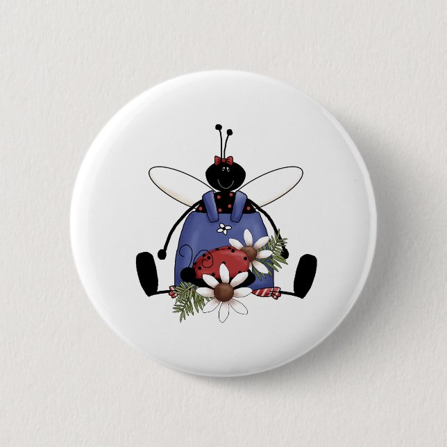 Ladybug Garden 6 Cm Round Badge (Front)
