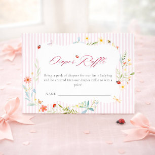 Ladybug Garden Floral Baby Shower Diaper Raffle Enclosure Card