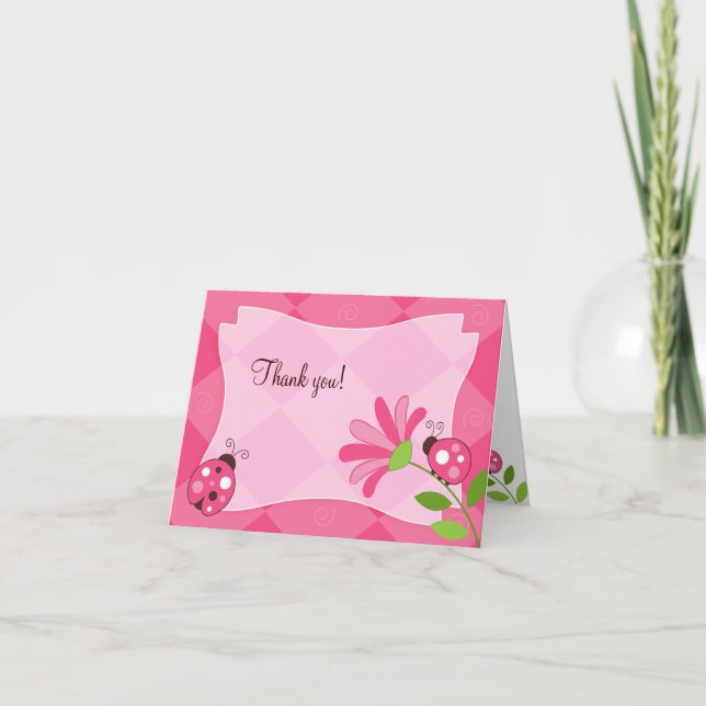 LADYBUG GARDEN Folded Thank you note Card (Front)