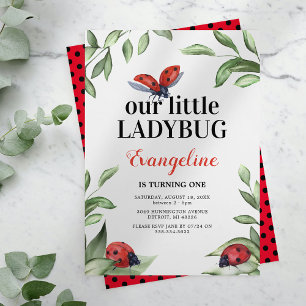 Ladybug Garden Kids Birthday Party Invitation