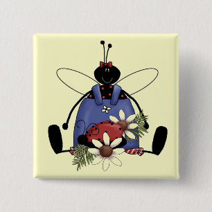 Ladybug Garden Tshirts and Gifts 15 Cm Square Badge