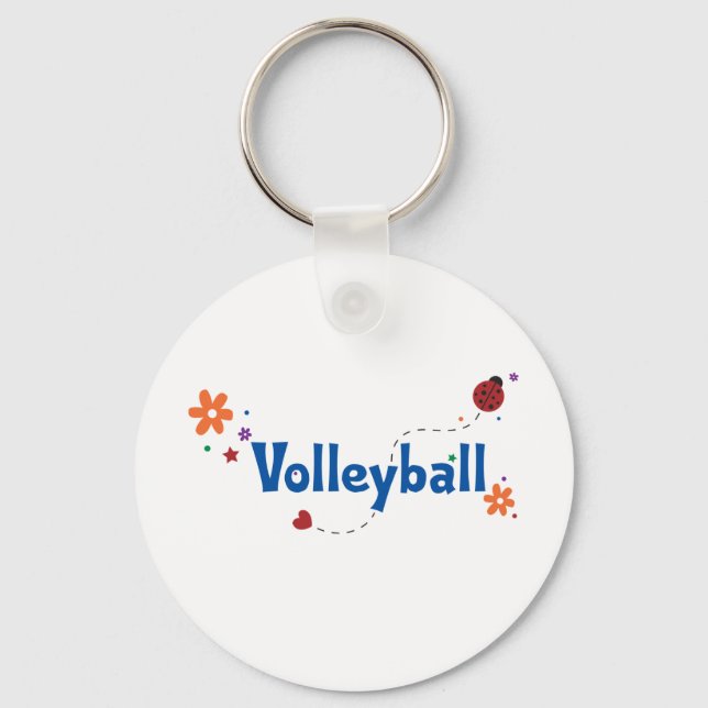 Ladybug Garden Volleyball Key Ring (Front)