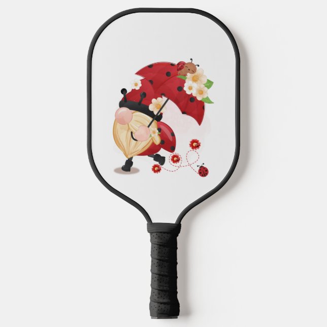 Ladybug Gnome of Love   Pickleball Paddle (Front)