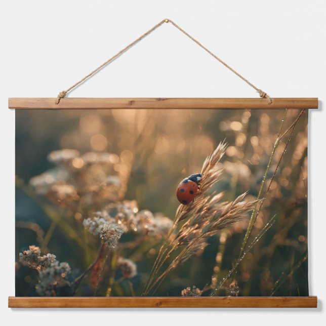 Ladybug Golden Meadow Morning Wall Art (Front)