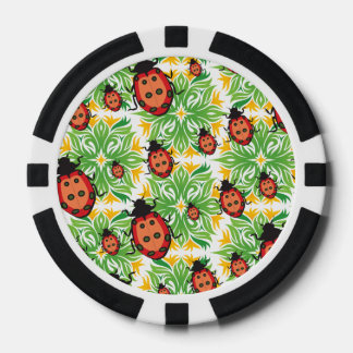 ladybug green background poker chips