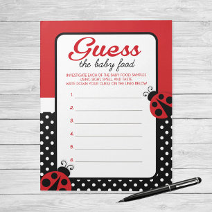 Ladybug Guess The Baby Food Game Answer Pack Notepad