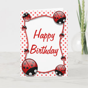 Ladybug Happy Birthday Card