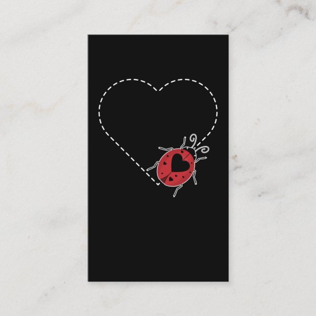 Ladybug Heart Beetle Insects Entomologist Business Card (Front)