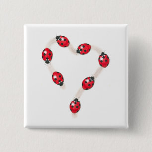 Ladybug Heart Button