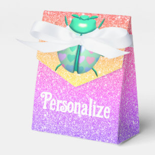 Ladybug heart cute glitter look gradient favour box